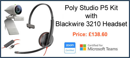 Poly Studio P5 WebCam with Blackwire 3210 Headset 